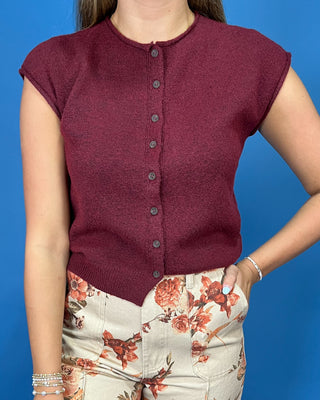 Everyday Simple Sleeveless Button Knit Top *More Colors*