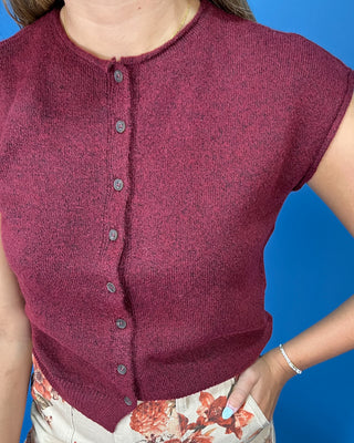 Everyday Simple Sleeveless Button Knit Top *More Colors*