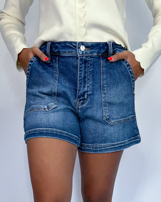 The Jenny HR Stitched Pocket Jean Shorts