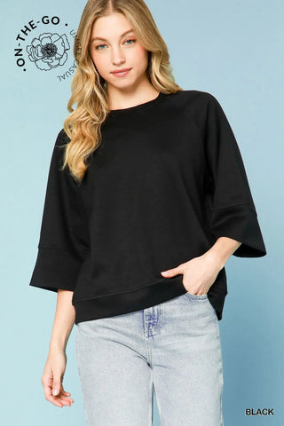 PLUS Chic Minimalist Black Top
