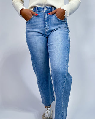 The Paris Barrel Side Seam Detail Crop Jeans