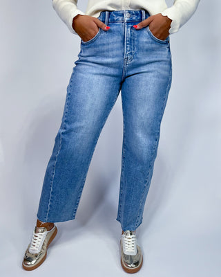 The Paris Barrel Side Seam Detail Crop Jeans