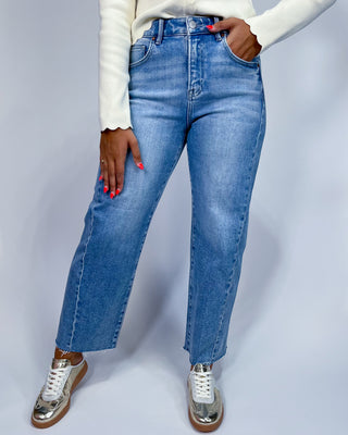 The Paris Barrel Side Seam Detail Crop Jeans
