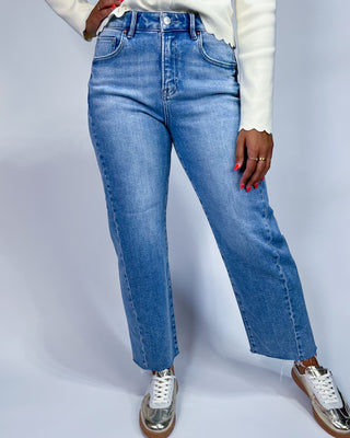 The Paris Barrel Side Seam Detail Crop Jeans