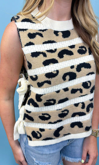 Happy Harmony Leopard Print Sweater Vest