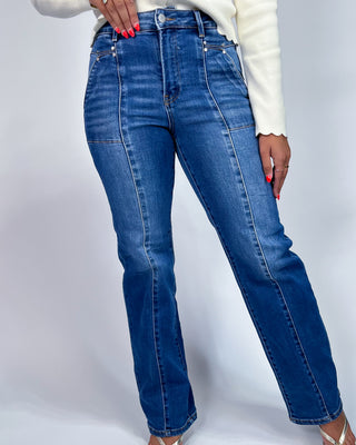 The Susie HR Straight Patch Pocket Jeans