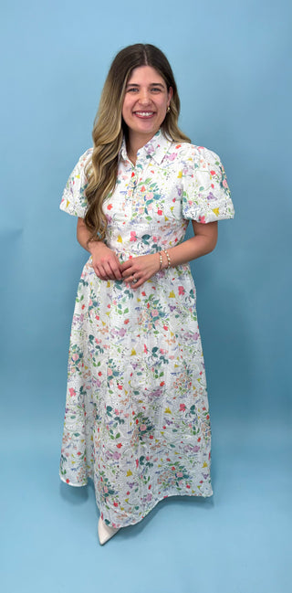 Cancun Cutie Eyelet Lace Floral Maxi Dress