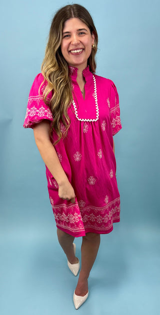 Fresh Market Embroidered Shift Dress