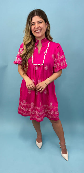 Fresh Market Embroidered Shift Dress