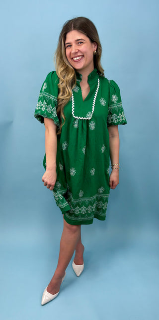 Fresh Market Embroidered Shift Dress
