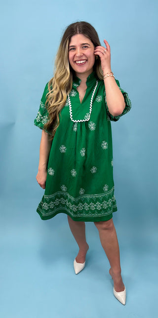 Fresh Market Embroidered Shift Dress