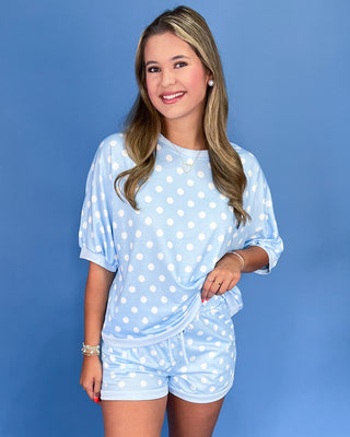 Sky High Polka Dot Lounge Shorts Set