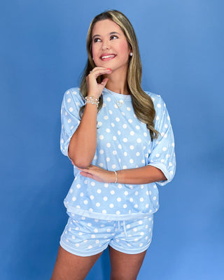 Sky High Polka Dot Lounge Shorts Set