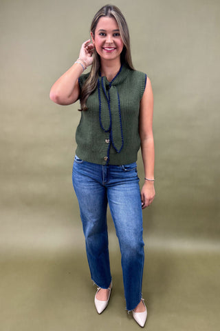 Retro Paradise Sleeveless Sweater Top