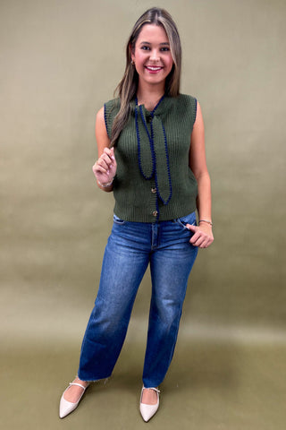 Retro Paradise Sleeveless Sweater Top