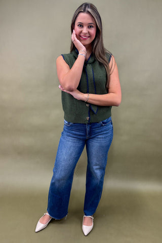 Retro Paradise Sleeveless Sweater Top