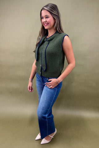 Retro Paradise Sleeveless Sweater Top