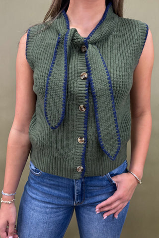 Retro Paradise Sleeveless Sweater Top