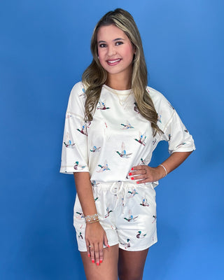 Weekend Lodge Duck Print Shorts Set