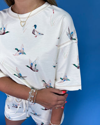 Weekend Lodge Duck Print Shorts Set
