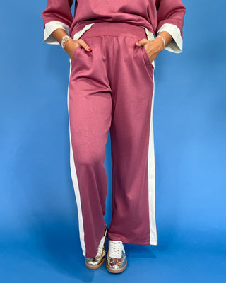Cozy Moments Mauve Contrast Pants Lounge Set