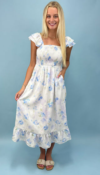 Simply Unforgettable Floral Midi Dress