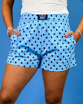 Lulu Mac Breezy Blue Dot Lounge Shorts