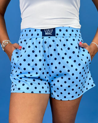 Lulu Mac Breezy Blue Dot Lounge Shorts