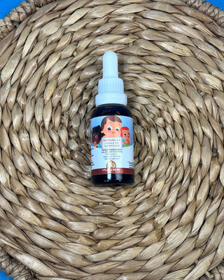 Punkin Butt Natural Teething Oil available in 1 oz and 2 oz dropper bottles for babies, featuring a naturally derived formula designed to help soothe teething discomfort.
