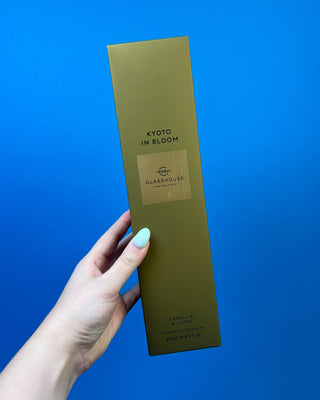 Glasshouse Fragrances 250mL reed diffuser collection featuring luxury home fragrance diffusers in Lost in Amalfi, Sunsets in Capri, Midnight in Milan, Kyoto in Bloom, Velvet Rhapsody, and Rendezvous scents with colorful signature packaging.