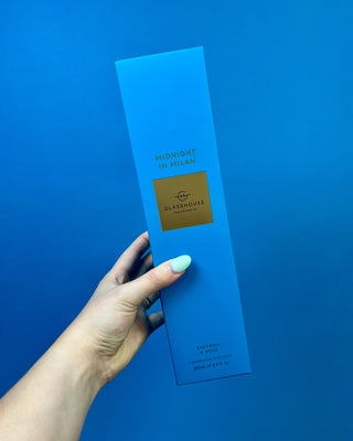 Glasshouse Fragrances 250mL reed diffuser collection featuring luxury home fragrance diffusers in Lost in Amalfi, Sunsets in Capri, Midnight in Milan, Kyoto in Bloom, Velvet Rhapsody, and Rendezvous scents with colorful signature packaging.