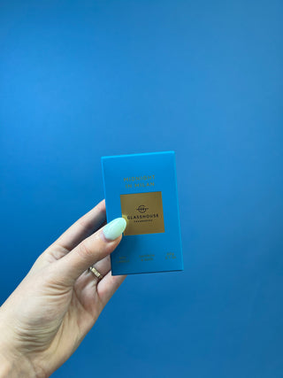 Glasshouse Fragrances 2.1 oz mini soy candle collection featuring luxury glass candles in multiple signature scents including Lost in Amalfi, Kyoto in Bloom, Rendezvous, Velvet Rhapsody, and Sunsets in Capri.