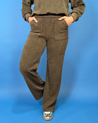 Mocha Mood Lounge Corduroy Pant Set