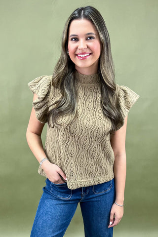 Rustic Grace Wavy Knit Top
