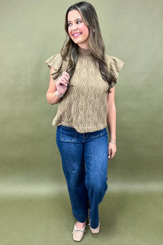 Rustic Grace Wavy Knit Top