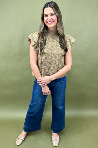 Rustic Grace Wavy Knit Top