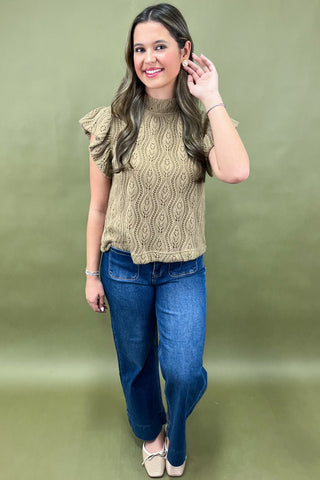 Rustic Grace Wavy Knit Top