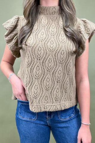 Rustic Grace Wavy Knit Top