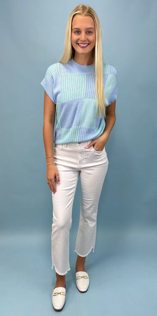 Chill Mode Checkered Sweater Top