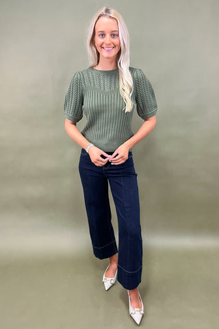 Mossy Meadows Knit Sweater Top