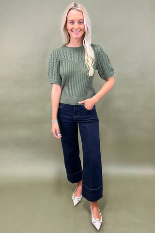 Mossy Meadows Knit Sweater Top
