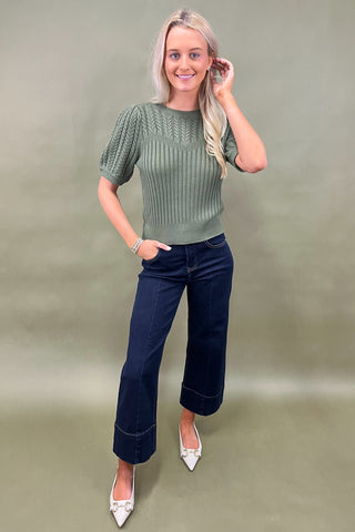 Mossy Meadows Knit Sweater Top
