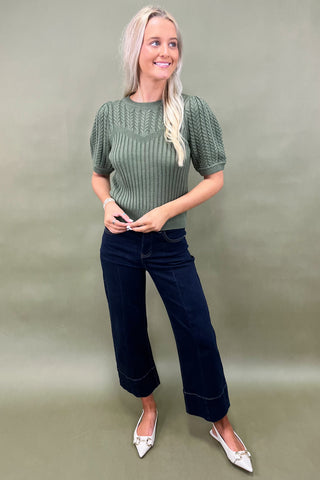 Mossy Meadows Knit Sweater Top
