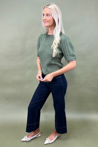 Mossy Meadows Knit Sweater Top