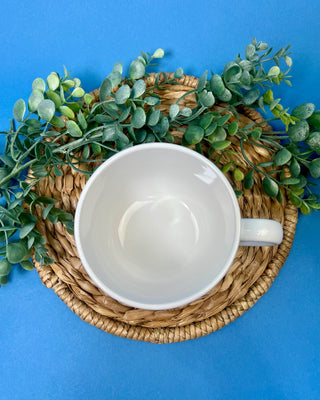 Shop the Gumbo Mug featuring durable ceramic construction, oversized design, comfortable handle, and unique artwork. Available in multiple styles.