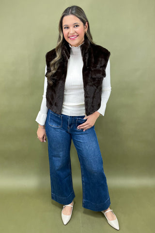Chestnut Charm Faux Fur Vest