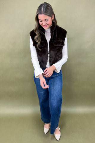 Chestnut Charm Faux Fur Vest