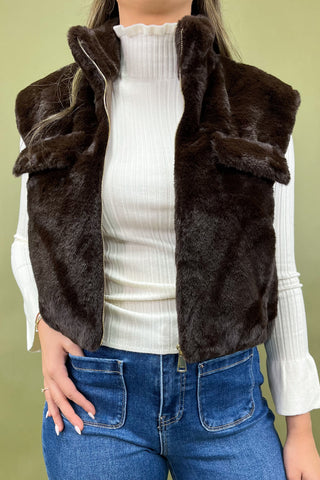 Chestnut Charm Faux Fur Vest