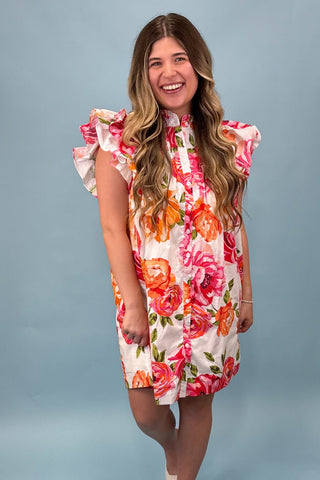 Magnolia Garden Floral Mini Dress