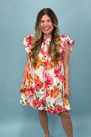 Magnolia Garden Floral Mini Dress